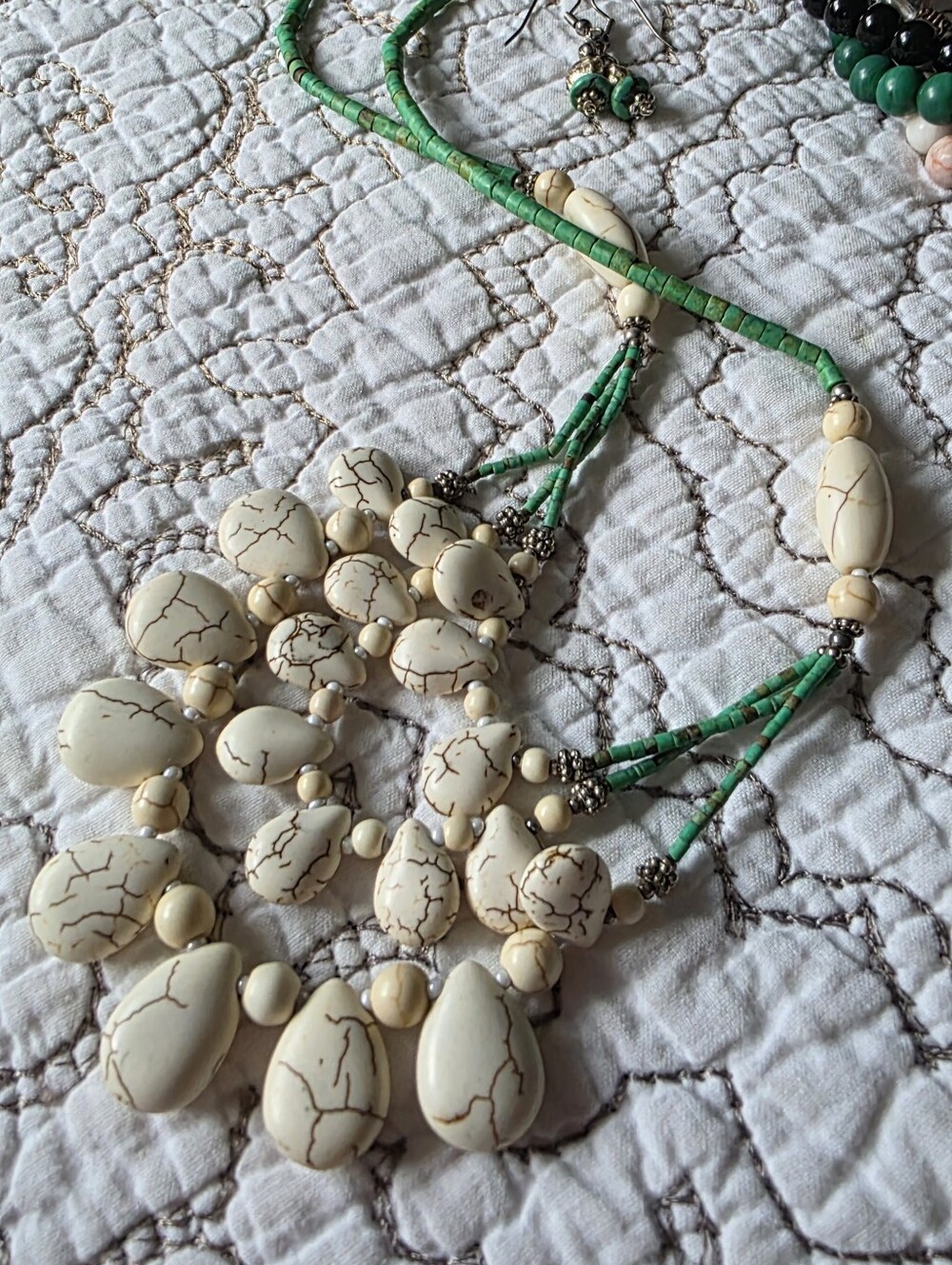 Boho Jewelry Bundle Shell Crystal Stone Bracelets Necklaces Earrings